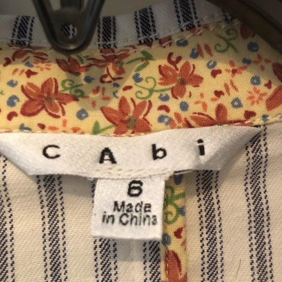 Ladies Navy Blue and White ticking Blazer - Picture 2 of 3